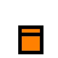 a pixel art drawing of a pink cactus with a black and orange frame .