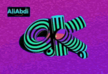 a purple background with a colorful logo that says aliabdi on it