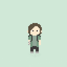 a pixel art drawing of a person with long hair