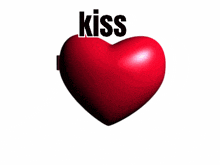 two heart shaped mirrors with a girl and a boy on them and the word kiss above them