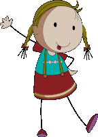 a cartoon drawing of a little girl sticking her tongue out