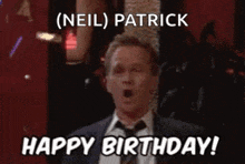 a man in a suit and tie is screaming with his mouth open .