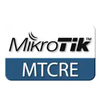 a training logo for mikrotik mtcre is shown on a white background