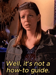 a woman in a jacket says well it 's not a how to guide