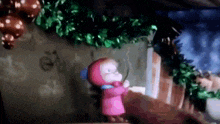 a cartoon character with a bow and arrow is standing in front of a tree