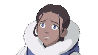 a cartoon drawing of a girl with a fur collar