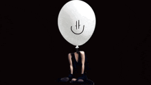 White Balloon Balloon Woman GIF - White Balloon Balloon Woman White Balloon Head Woman GIFs