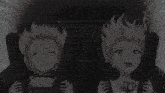 two anime girls are riding a roller coaster with their mouths wide open