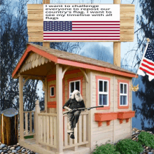 America Flag On Old Cabin GIF - America Flag On Old Cabin GIFs