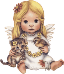 Angel Kitten GIF - Angel Kitten Bird GIFs