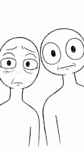 a black and white drawing of two people 's faces