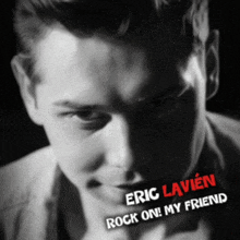 eric lavien rock on my friend album cover with a man in a suit