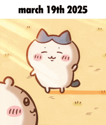 a cartoon drawing of a cat with the date march 19th 2025 on the bottom