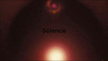 a red background with the word science in white letters