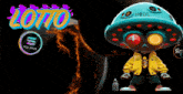 a cartoon character with the word lotto written on it