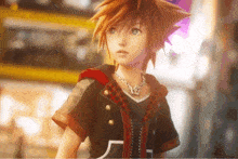 Sora Looking Around Kingdom Hearts GIF