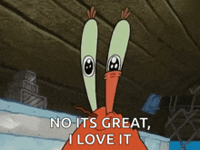 a cartoon character from spongebob squarepants says no its great i love it