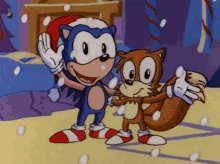 Sonic And Tails Christmas GIF - Sonic And Tails Christmas Sonic Christmas Blast GIFs