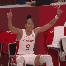 Cheering Miranda Ayim GIF - Cheering Miranda Ayim Canada Basketball Team GIFs