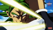 a cartoon character with green hair and a subscribe button on the bottom right