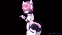 a drawing of a robot girl is made with unscreen on the bottom