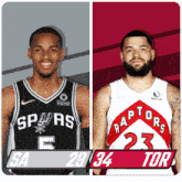 San Antonio Spurs (29) Vs. Toronto Raptors (34) First-second Period Break GIF