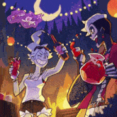 Monster Camp Polly And Milo Monster Camp Drinking GIF - Monster Camp Polly And Milo Monster Camp Drinking Monster Prom Party GIFs