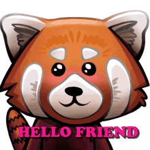 hello friend red panda greeting waving hello wave hi friends