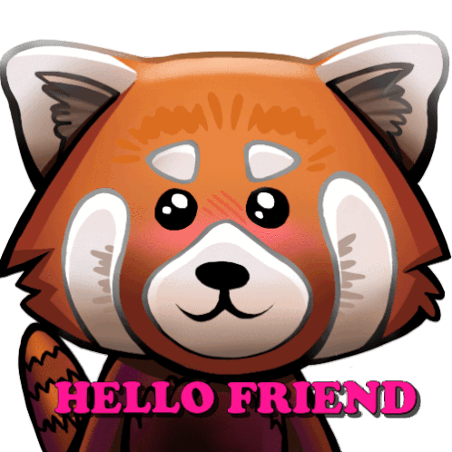 Hello Friend Red Panda Greeting Sticker - Hello Friend Red Panda Greeting Waving Hello Stickers