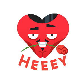 Hey Heart Sticker - Hey Heart Rose Stickers