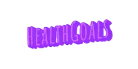 a purple sign that says healthgoals on it
