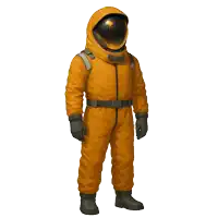 a man wearing a yellow space suit is giving a thumbs up
