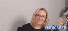 a woman wearing glasses says get it right