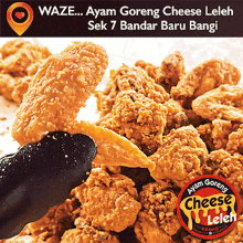 Cheesy Fried Chicken Cheese GIF - Cheesy Fried Chicken Cheese Ayam Goreng Cheese Leleh Bangi GIFs
