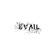 a black and white image of the word evil written in a foreign language on a white background .
