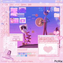 a screenshot of a computer screen that says i love you on it