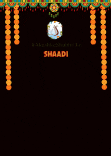 a black background with the word shaadi in red