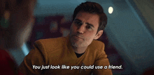 You Just Look Like You Could Use A Friend Captain James T Kirk GIF - You Just Look Like You Could Use A Friend Captain James T Kirk Paul Wesley GIFs