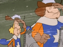 a cartoon of a man wearing a cowboy hat