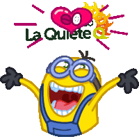 a cartoon of a minion covering his eyes with his hand and the word la on the bottom