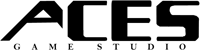 a logo for aces game studio with a white background