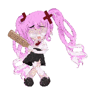 a girl with pink hair is holding a sign that says sinner