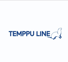 a blue logo for temppu line with an otter on it