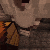 a minecraft character is standing in a dark hallway