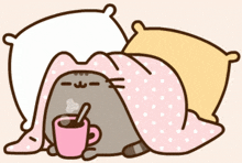 Coffee Cup Lazy Cat GIF