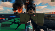 a screenshot of a video game shows a person holding a gun