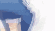 a close up of a person 's butt with a blue shirt on