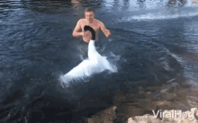 Fighting A Swan Me And The Swan GIF - Fighting A Swan Me And The Swan No Please GIFs