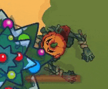 a cartoon drawing of a pumpkin with a face on it .