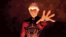 a pixel art drawing of a person in a fire